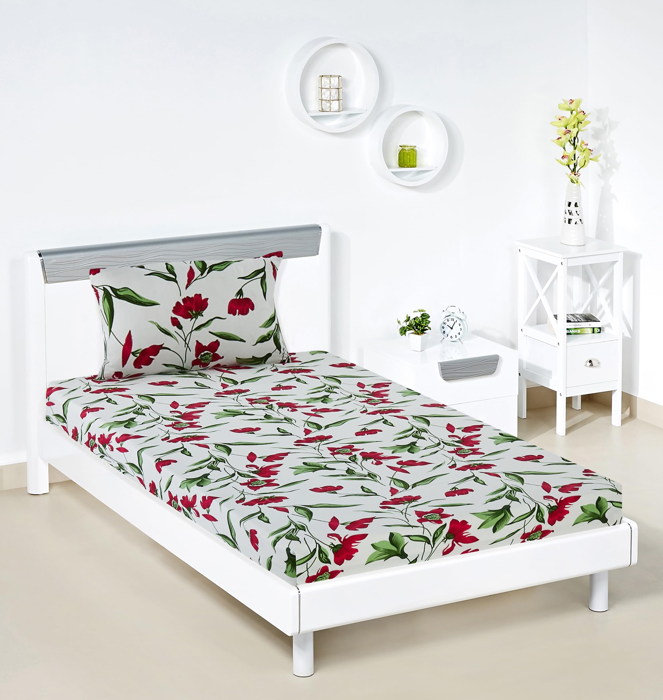 Amazon Brand - Solimo Sylvan Siesta Single Bedsheet with 1 Pillow Cover, 95 GSM (B0CCD8S4NM) Amazon Price History, Amazon Price Tracker
