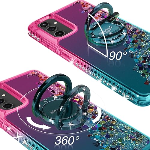 Miniatura 2 de Silverback Funda para Samsung Galaxy S23 FE, Funda con Purpurina Holográfica Líquida en Movimiento con Soporte, Funda Protectora Delgada con Anillo