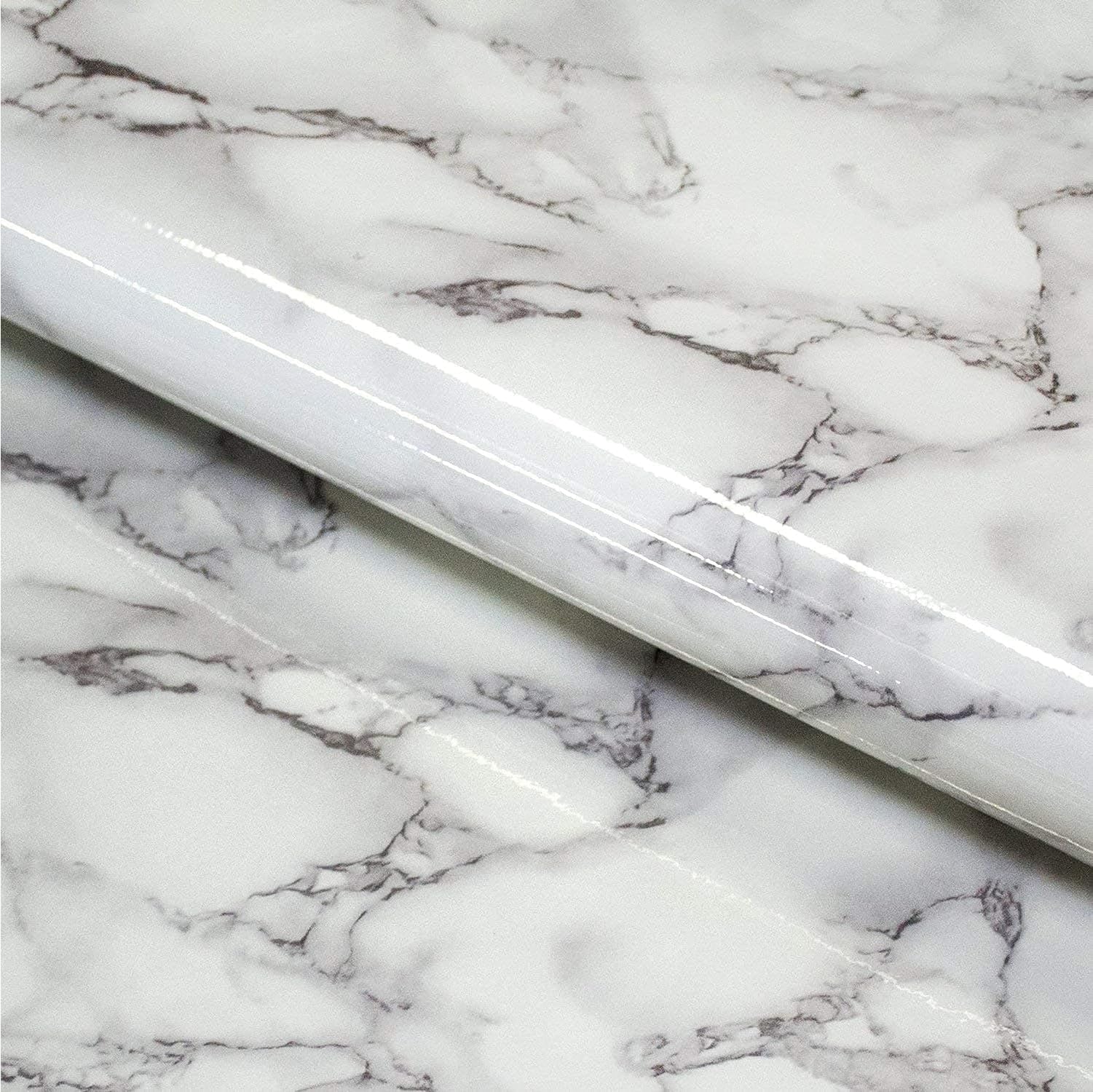 Self Adhesive Vinyl Marble Countertop Peel and Stick Waterproof | Drawer Liner Roll ‎89" x 16"| Wallpaper That can be Used as a Kitchen Wall Art, Countertop Paper