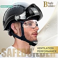 Vista 6 de Casco de seguridad de construcción con visera incorporada Casco duro ABS con visera Ventilación ajustable Casco de trabajo Protección para la cabeza