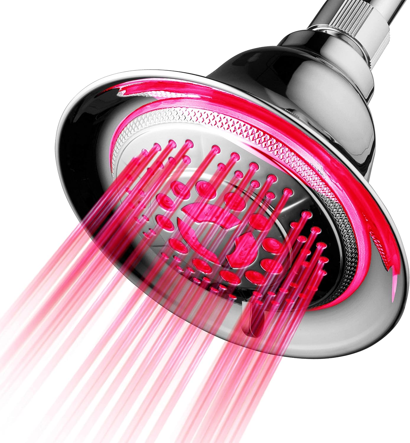 DreamSpa All Chrome Water Temperature Controlled Color Changing 5-Setting LED Shower Head by Top Brand Manufacturer! Color of LED lights changes automatically according to water temperature