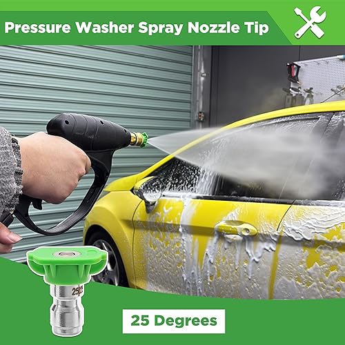 Miniatura 6 de Pressure Washer Tips, Power Washer Soap Nozzles 65 Degree Black, Pressure Washer Nozzle 7 Pack, 14 Inch Quick Connector, 4000 PSI
