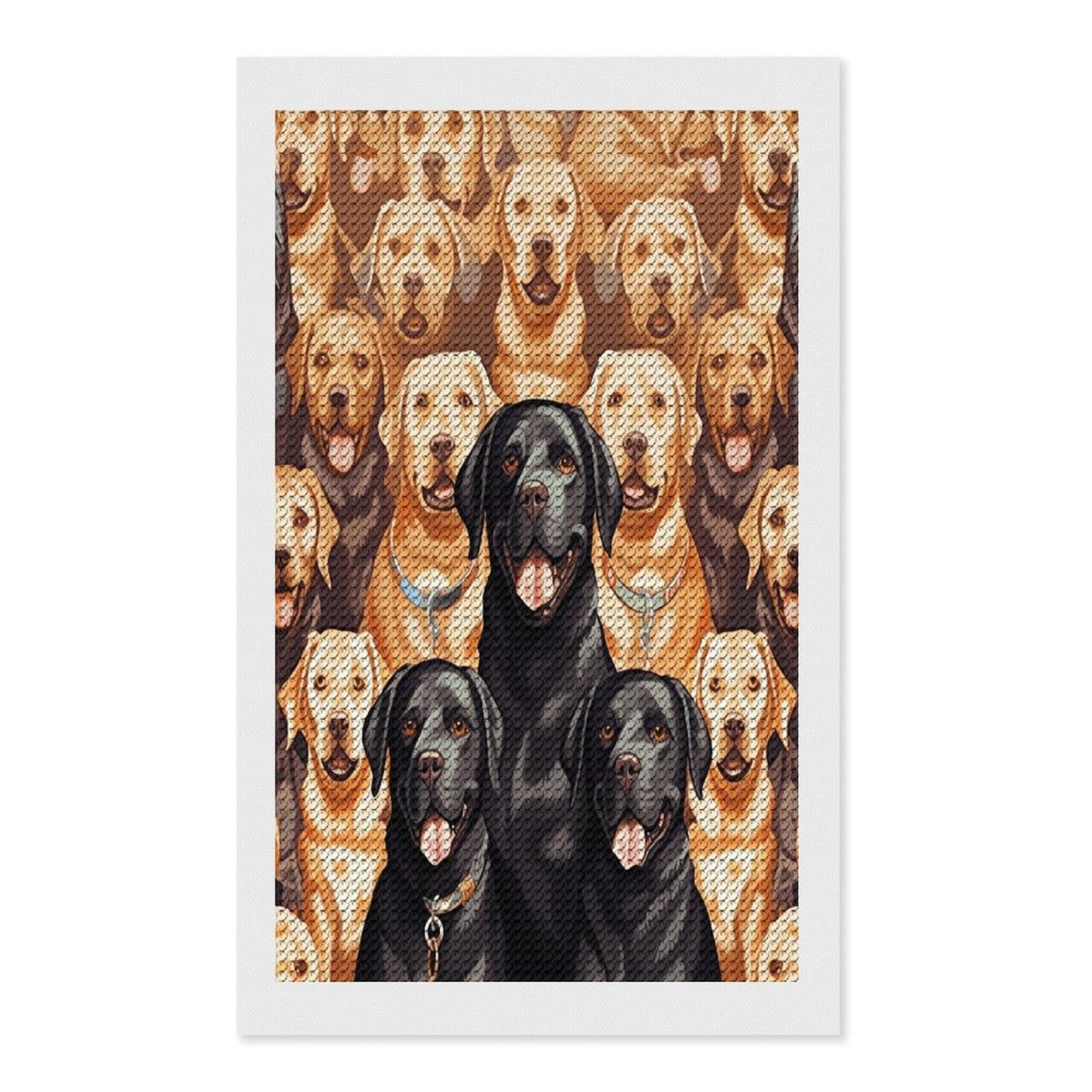 VstaDank Labrador Retriever Dogs Diamond Painting Kits Exquisite DIY Full Round Drill Diamond Dots Painting for Adults Beginner Diamond Photo Paint with Diamond Picture Art Wall Decor 12"x20"