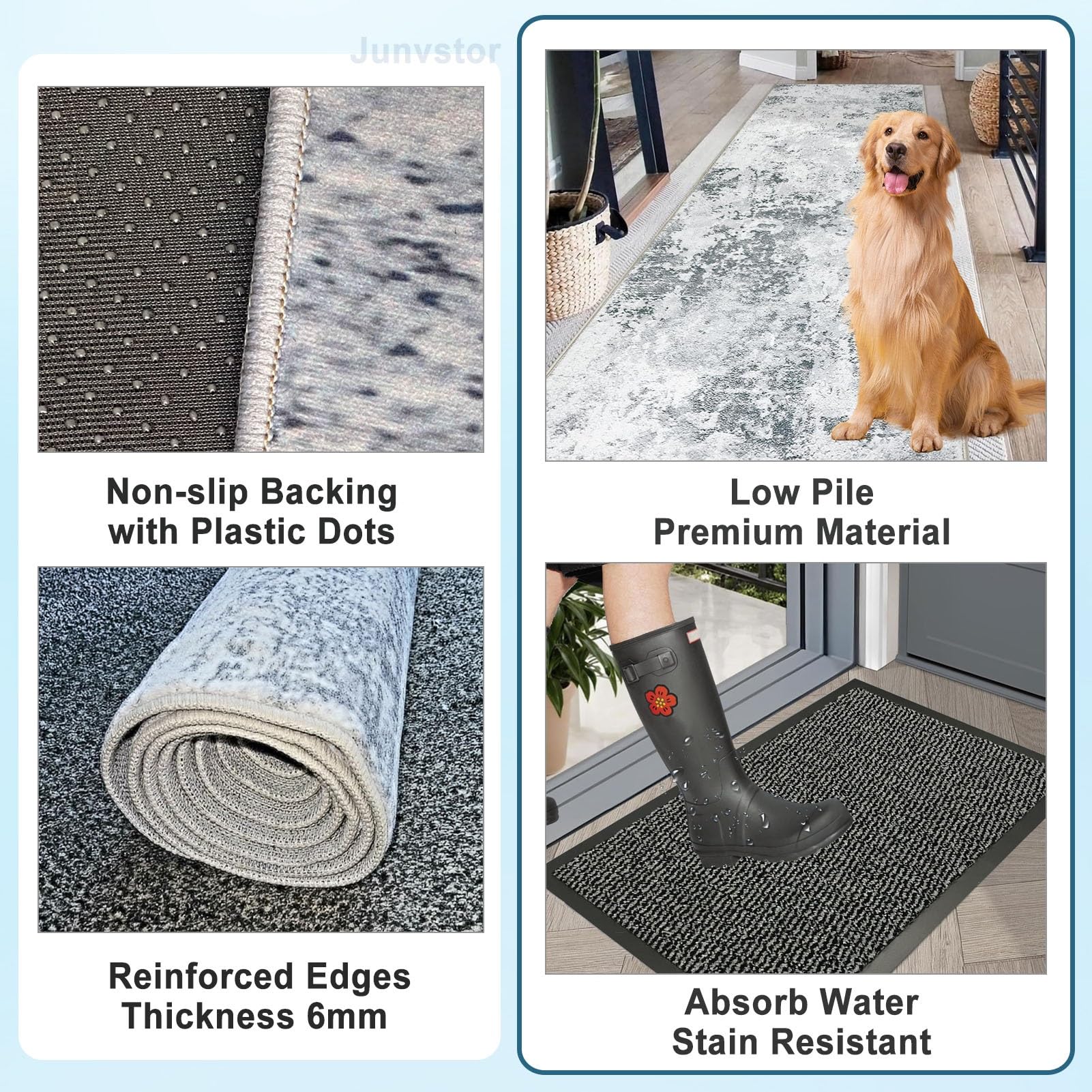 Tappeto d'ingresso resistente, lavabile, per corridoio, cucina, soggiorno, cattura sporco e assorbe l'acqua