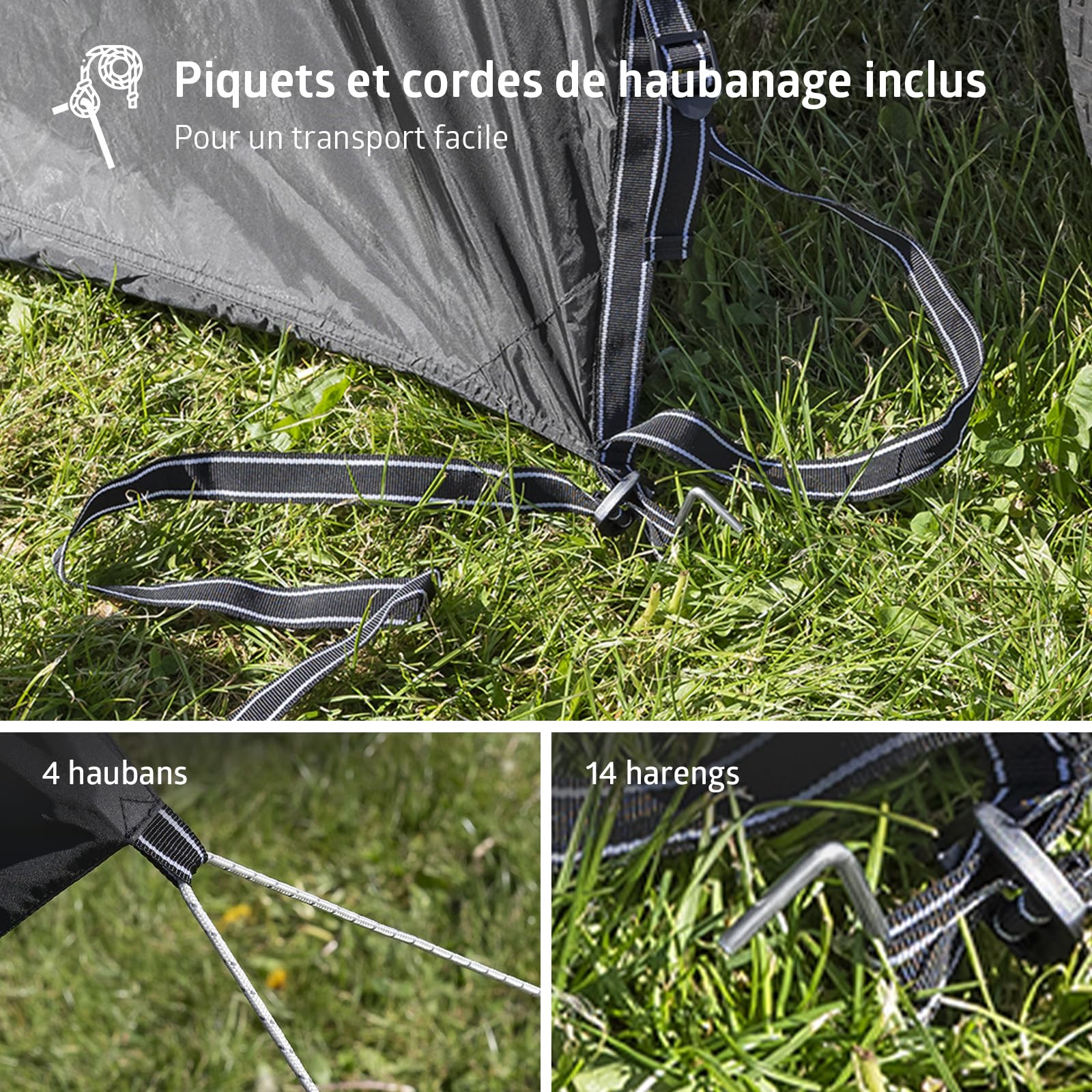 Campout Tente Hayon Voiture – Tente Coffre Camping – 3000 mm Étanche – Espace Abrité Supplémentaire – INCL. Poteaux d’Auvent – Hauteur 175–190 cm