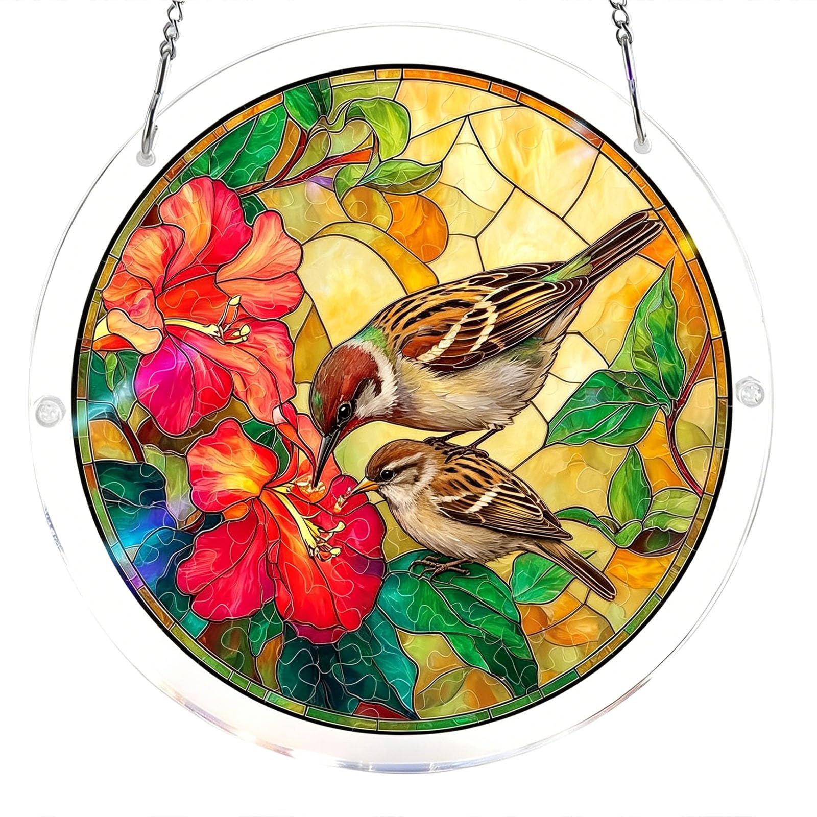 Acrylic Jigsaw Puzzle Suncatcher,Acrylic Puzzle Suncatcher,for Doors Garden and Window Hanging&Birthday Mom Women Adults Gift-19 CM,A — view 32