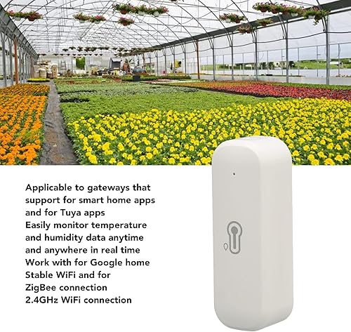 Miniatura 4 de Termómetro higrómetro para conexión Zigbee, monitor inalámbrico con sensor de temperatura y humedad WiFi para interiores y exteriores, con alerta de