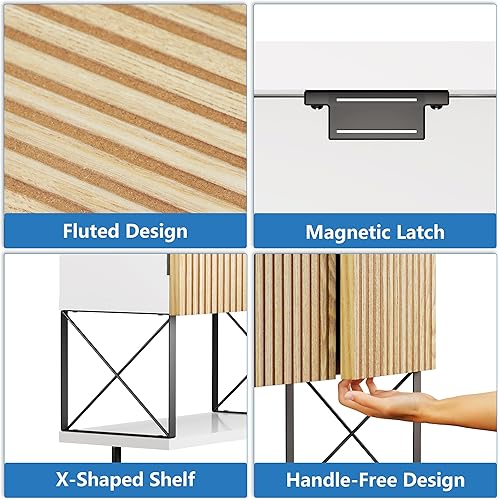 Miniatura 6 de Botiquín de pared para baño, armario colgante acanalado para montar en la pared con toallero, armario de almacenamiento sobre el inodoro para