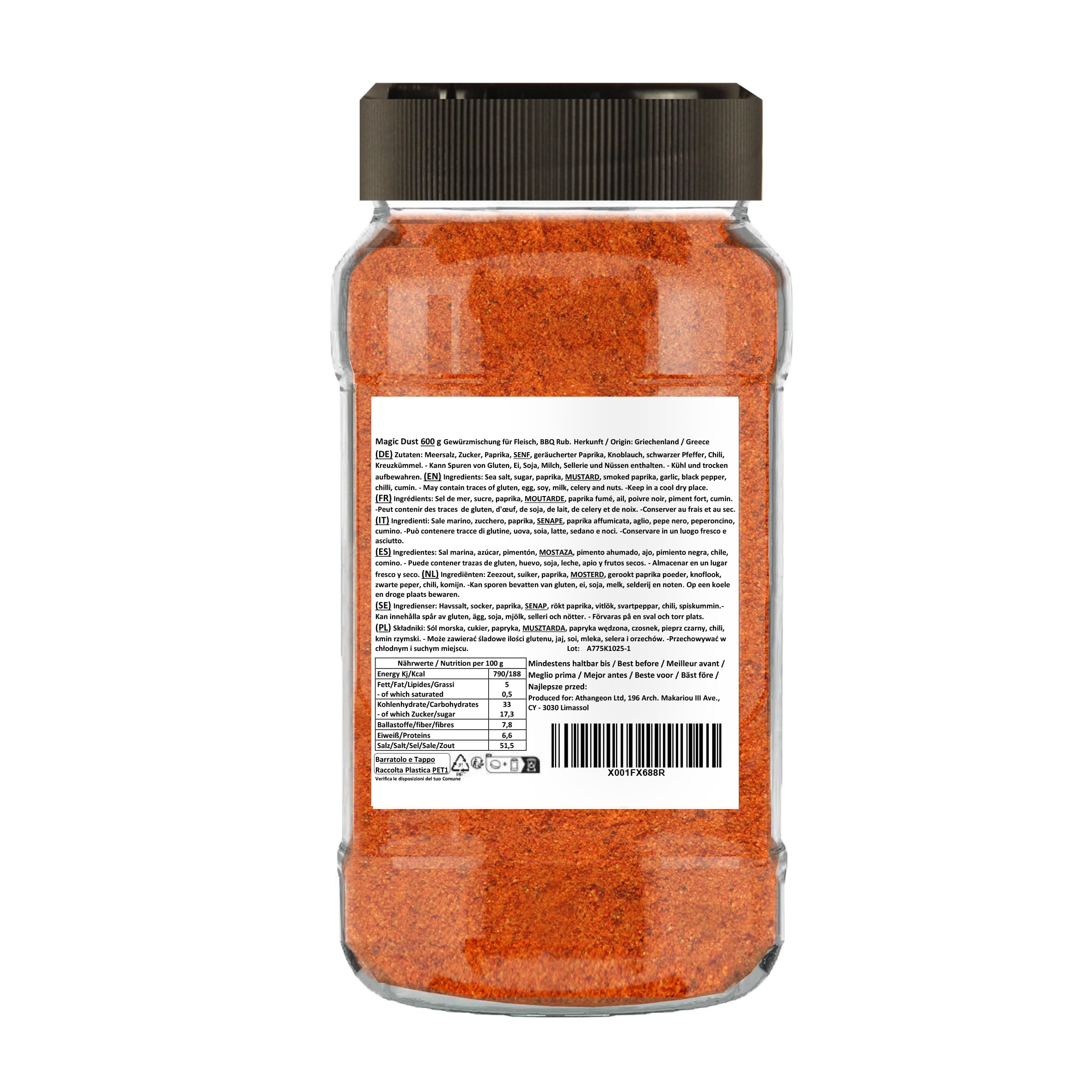Minotaur Spices | Magic Dust Mezcla de especias | 600 g | Escabeche para barbacoa, Marinada para asar, BBQ Rub