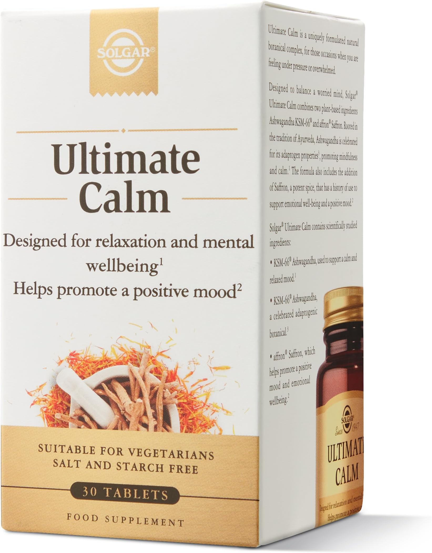 Solgar Ultimate Calm Tablets - Pack of 30 - Supports Relaxation and Mental Wellbeing - Vegan and Gluten Free Gold