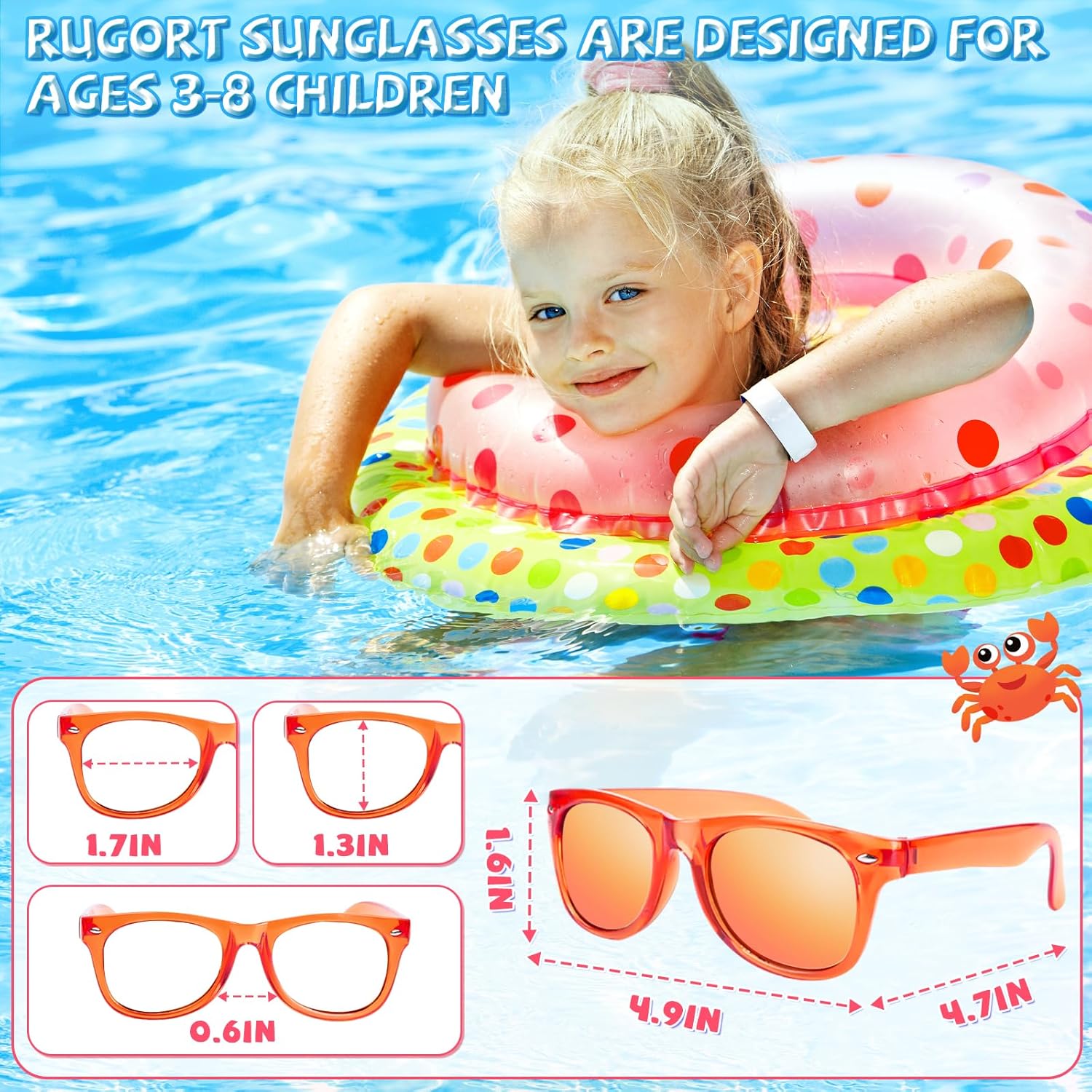 Sunglasses Party Favors for Kids - Girls Sunglasses Age 3-8 with UV 400 Protection, Neon Sunglass Party Favors Bulk for Students Classroom, Valentines Easter, Kids Goodie Bags Stuffers - 12 Packs - Image 6