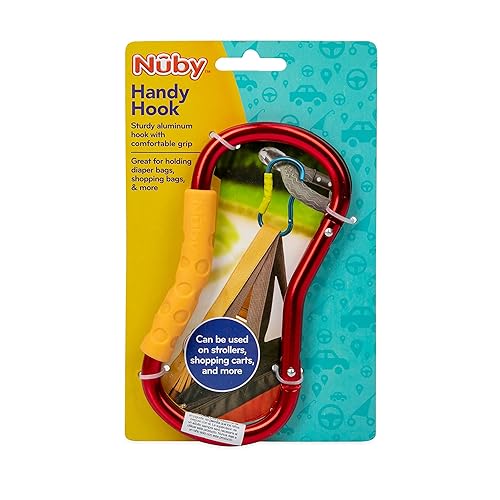 Miniatura 6 de Nuby Mosquetón de gancho grande y práctico con agarre suave texturizado, los colores pueden variar