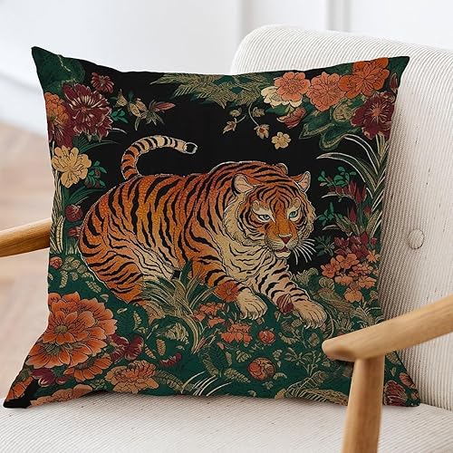 Vista 46 de ArogGeld Chinoiserie - Funda de cojín con estampado de leopardo y guepardo fucsia, con manchas de animales de vaca, color rosa oscuro, decoración