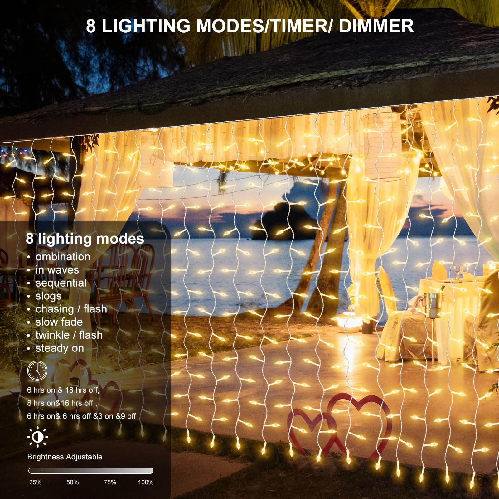 Luce Di Natale Tenda Luminosa 160 Led ESTERNO Bianco Caldo | Vendita - Foto 7