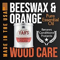 Vista 2 de Daddy Van's Esmalte para muebles de cera de abeja y lavanda con aceite de naranja dulce, 32 onzas, tamaño económico