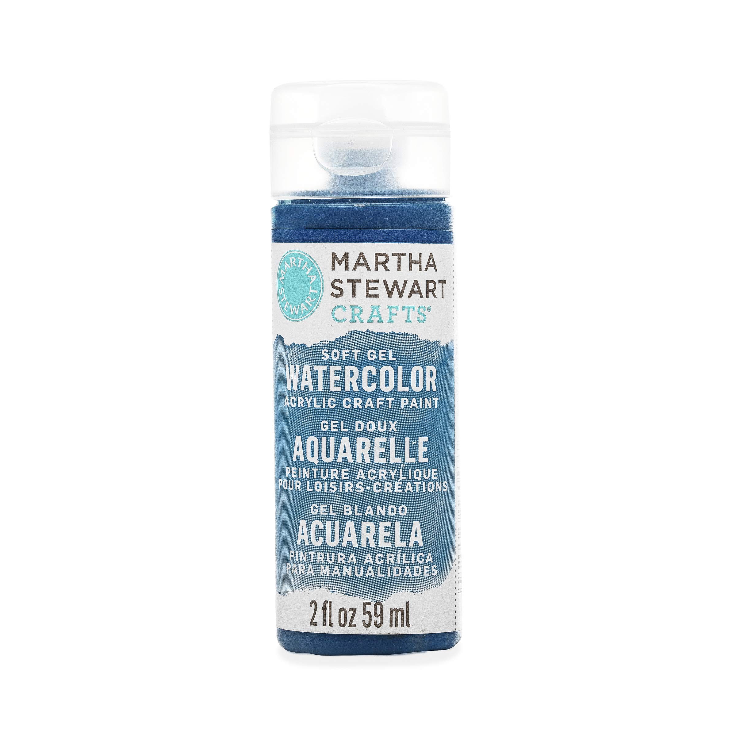 Martha Stewart Crafts Soft Gel Watercolor Acrylic Paint in Assorted Colors (2 Ounce), 33433 Navy