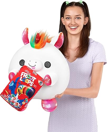 Miniatura 4 de ZURU Snackles (Froot Loops - Peluche de unicornio de gran tamaño de 14 pulgadas por ZURU, felpa ultra suave, peluche coleccionable con marcas con