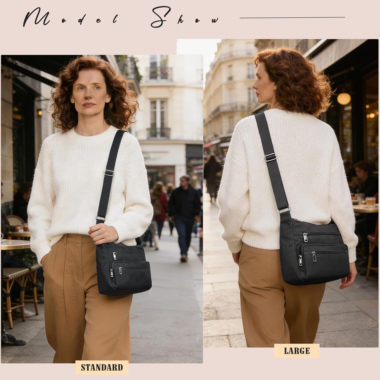 VOLGANIK ROCK RFID Purses for Women Fabric Nylon Multi Pocket Crossbody Bag Ladies Travel Handbag - Image 2