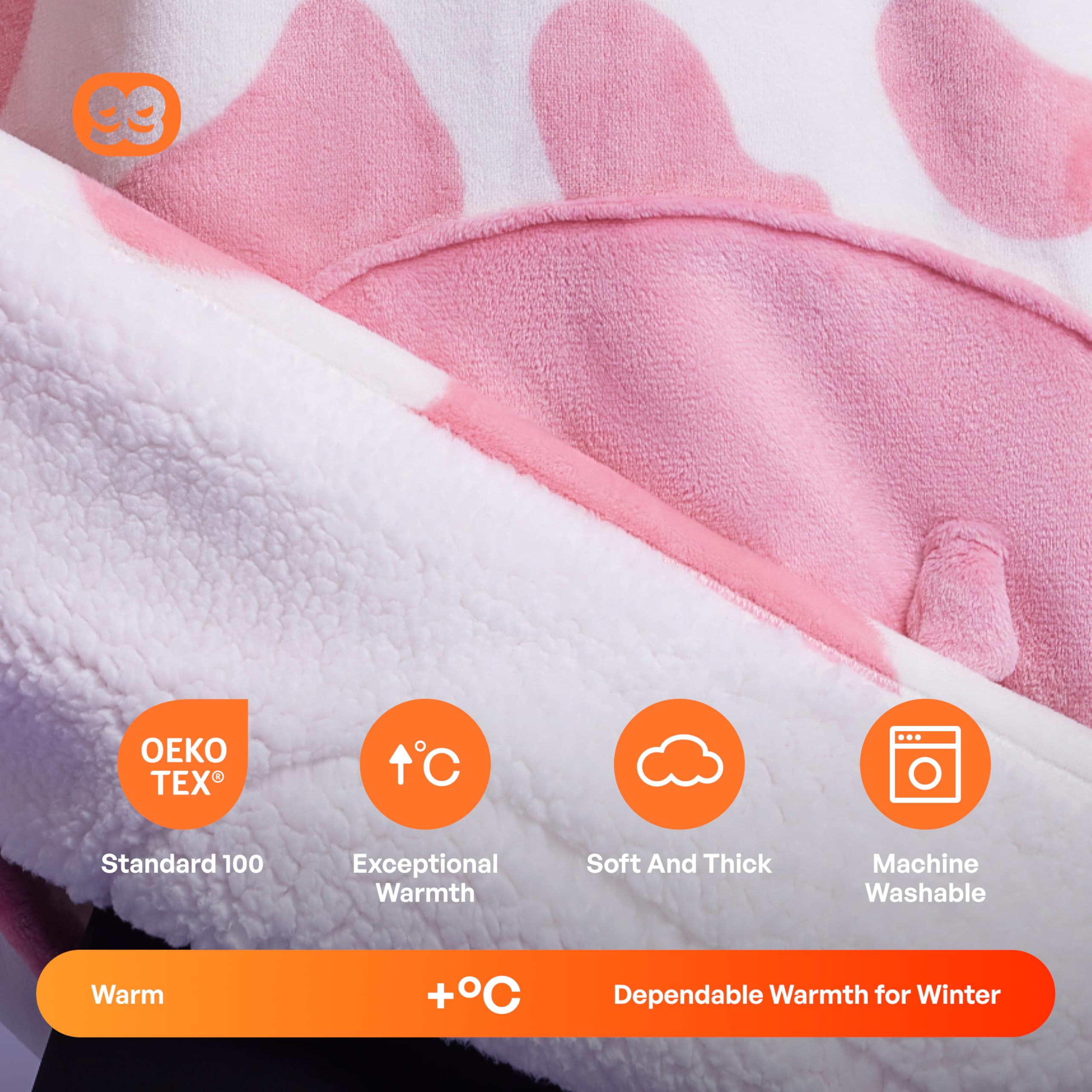 Giggling Getup Coperta indossabile che si illumina al buio per ragazzi, felpa oversize in pile Sherpa di flanella con tasca gigante e maniche, comoda coperta calda, regalo di compleanno per bambini