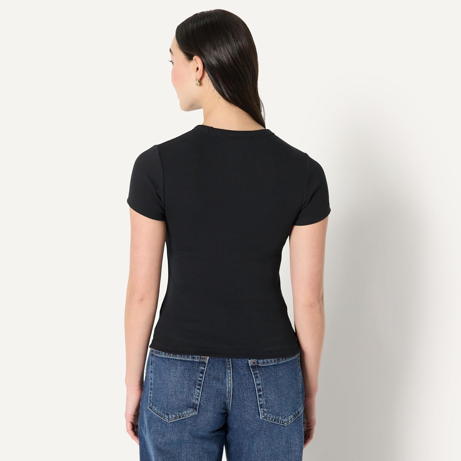 Amazon Essentials (Demi's Pick) Women's Slim-Fit Stretch Rib Short-Sleeve Tee - Image 2