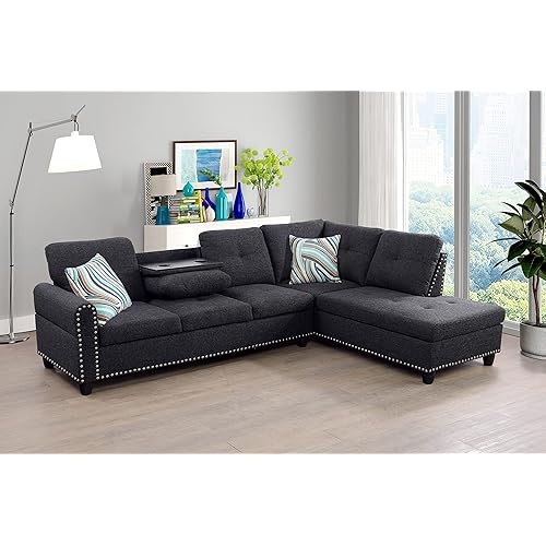 Everest L Shape Sectional Sofa for Living Room for Apartment, Game Room, Guest Room and Office
