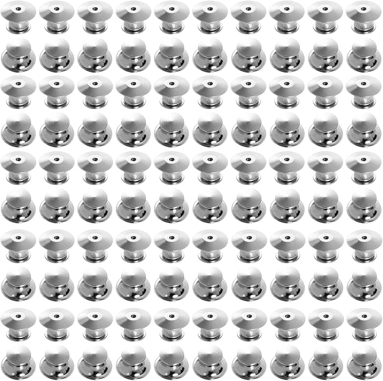 Genie Crafts Locking Pin Backs, Jewelry Making Supplies (Silver, 100-Pack)