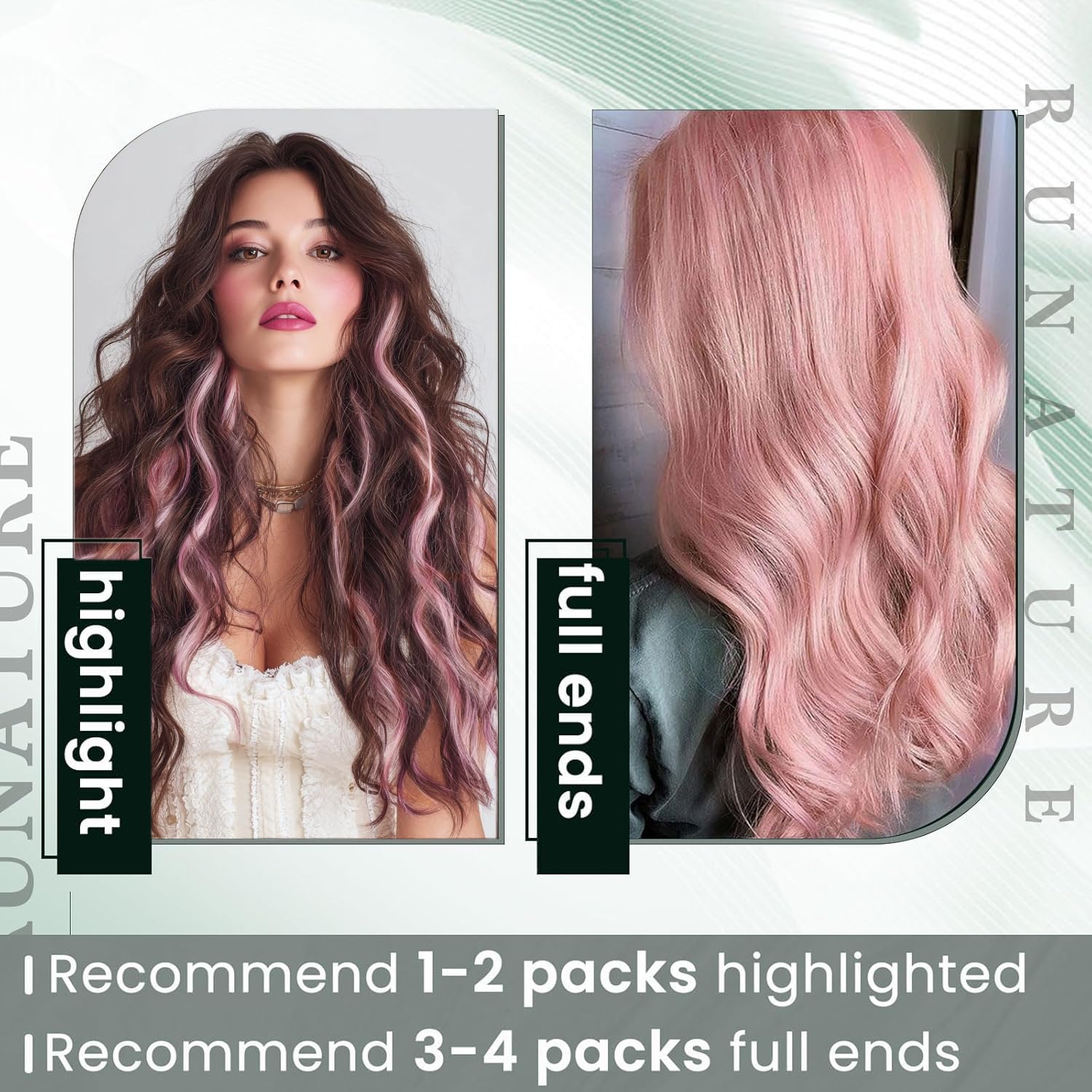 RUNATURE Utip Hair Extensions Human Hair Pink U Tip Hair Extensions Real Human Hair 18 Inch Colored U Tip Hair Extension Light Pink Keratin Tip Hair Extension Remy Natural Tangle Free Hair 25g 25s