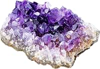 Aglomerados de ametistas Jovivi, geodo de ametista, natural, não lapidada, cristais curativos, pedra, rocha, aglomerado de cristal de drusa para bruxaria, 300 a 400 g | Pedra preciosa de ametista áspera roxa de 4 a 6 cm e pedra de cura para decoração de casa de Reiki Wicca