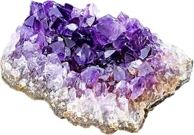 Aglomerados de ametistas Jovivi, geodo de ametista, natural, não lapidada, cristais curativos, pedra, rocha, aglomerado de cristal de drusa para bruxaria, 300 a 400 g | Pedra preciosa de ametista áspera roxa de 4 a 6 cm e pedra de cura para decoração de casa de Reiki Wicca