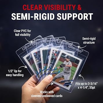 Ultra PRO Semi Rigid 1/2 Lip Tall Sleeves 200ct
