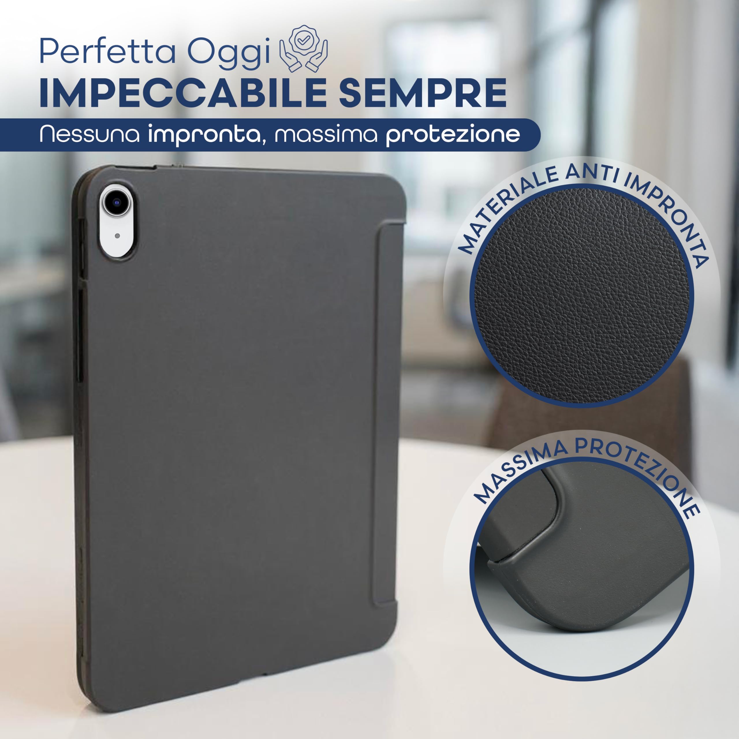 Cover Compatibile con Ipad 10 Generazione - Custodia Rigida Antigraffio con Supporto Stand e Protezione Anti-Impronta
