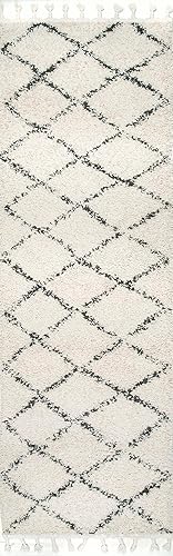 Miniatura 10 de nuLOOM Jessie - Alfombra marroquí con borlas, 3 x 5, color blanco roto