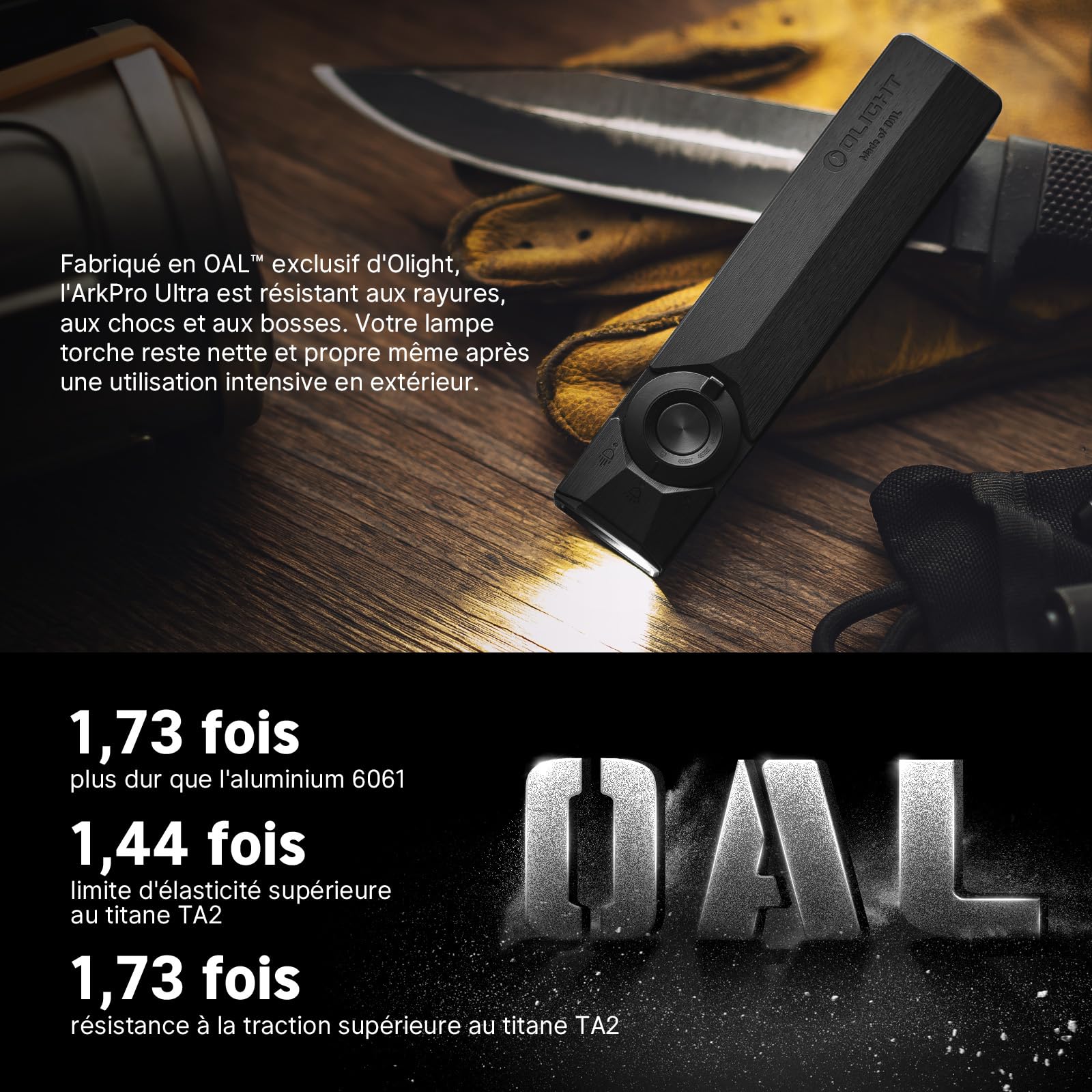 OLIGHT ArkPro Ultra EDC Torche Plate avec Lumière Verte, UV et Blanche, 1700 LM, Portable, Lampe Rechargeable avec Faisceaux Spot et Flood Adaptée au Travail et à L'Éclairage Quotidien