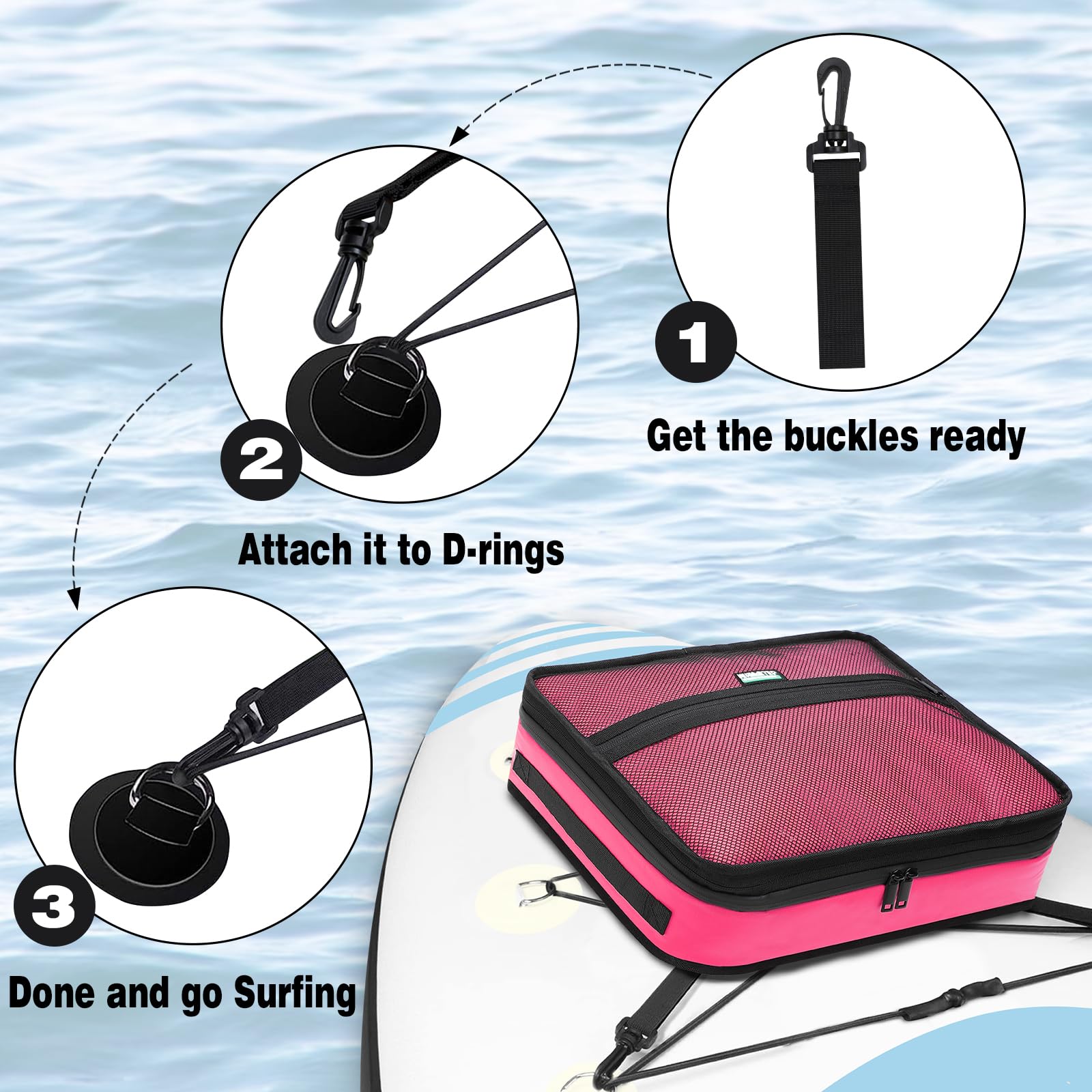 Borsa termica per paddleboard, borsa termica impermeabile surf sup top isolata, a prova di perdite, per 10 lattine, borsa accessori per paddleboard SUP e kayak