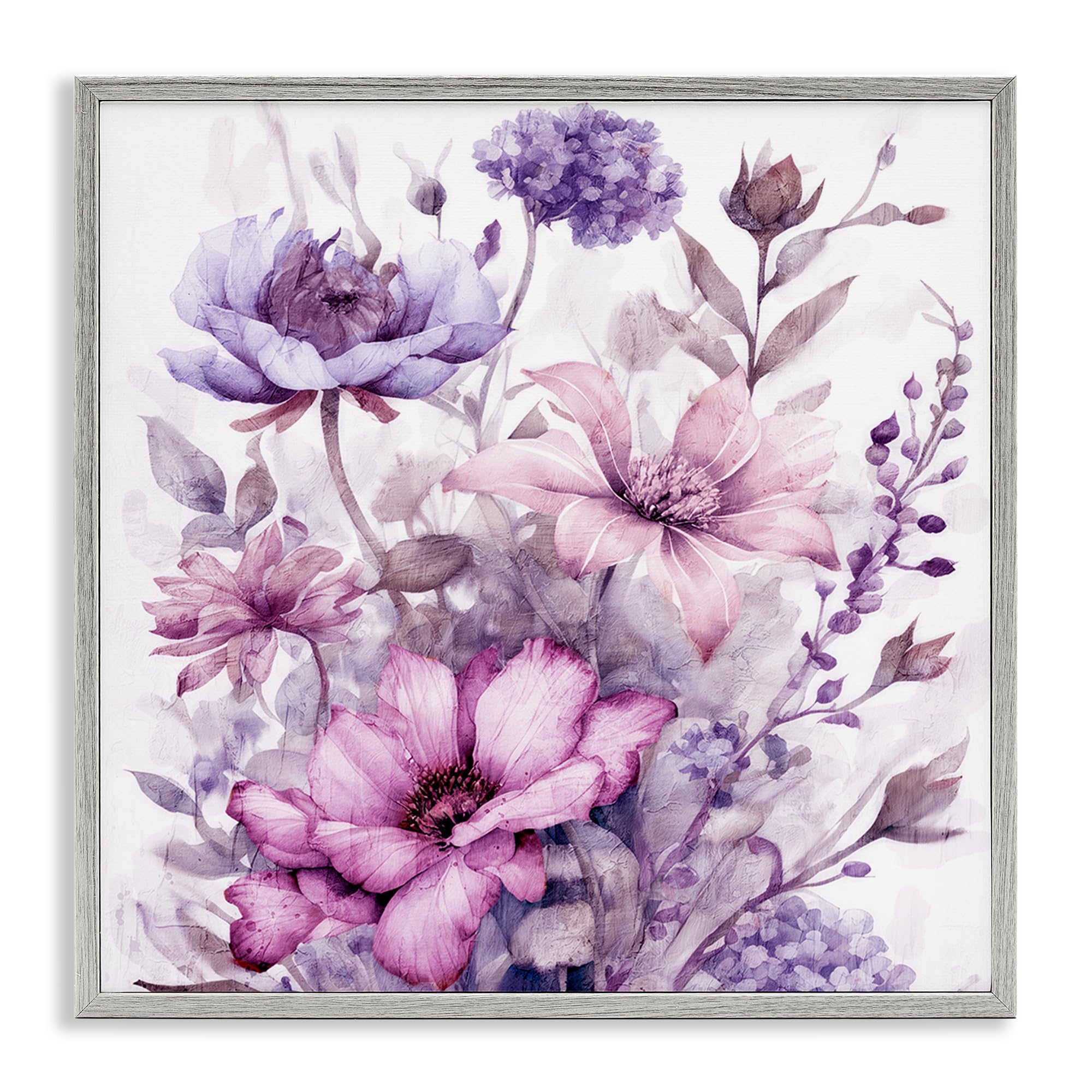'Purple & Blush Florals'| Framed Giclee Art