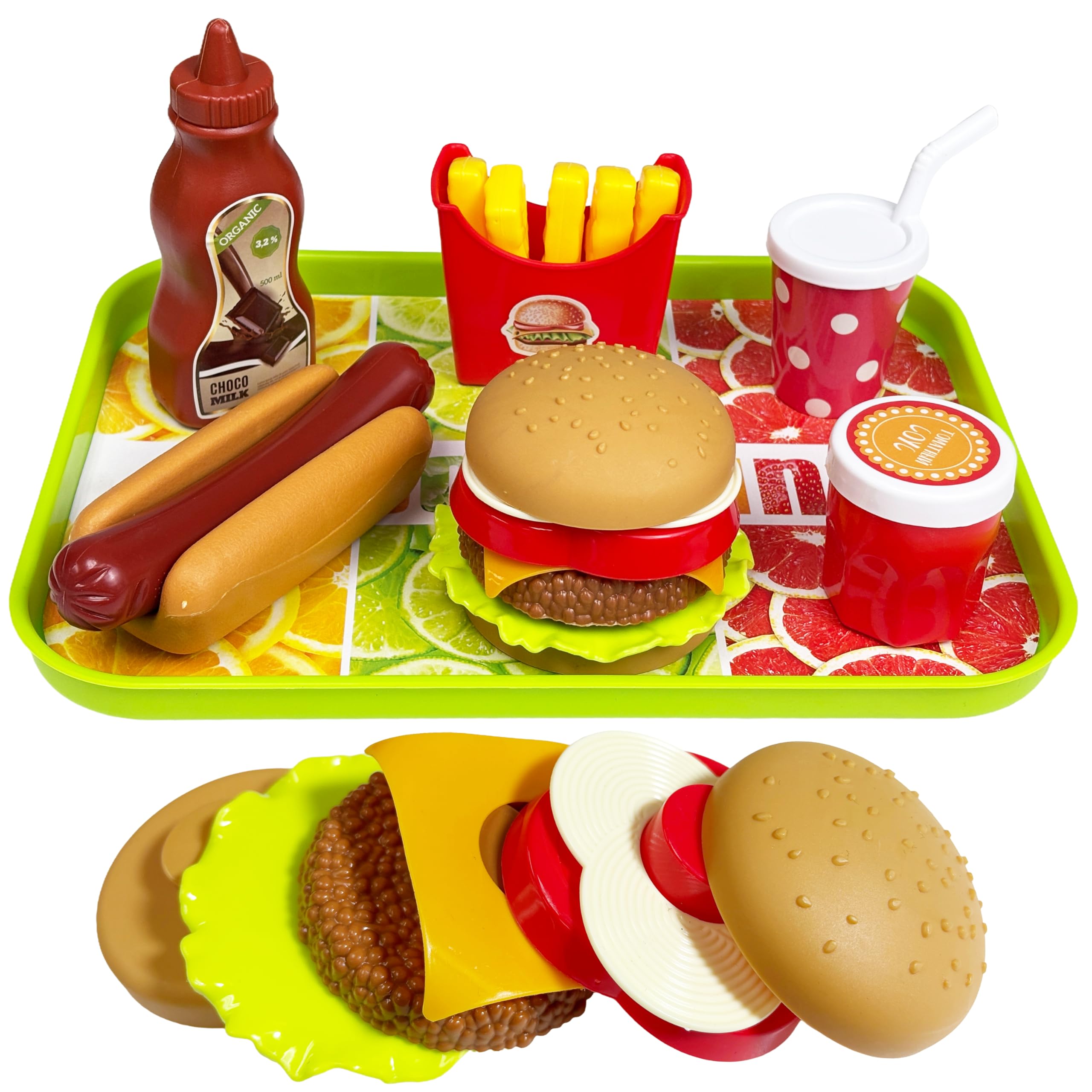 Amazon.com: GiftExpress Burger & Hot Dog Fast Food Cooking Play