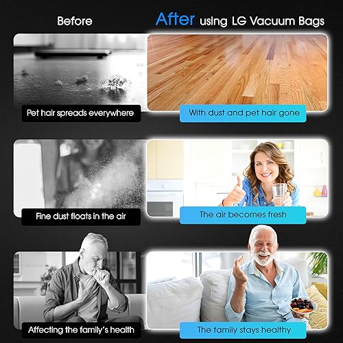 Miniatura 3 de Paquete de 10 bolsas de aspiradora LG, compatibles con LG CordZero todo en uno, aspiradora de torre A939KBGS A938KBGS A937KGMS y A949KTMS, bolsas de