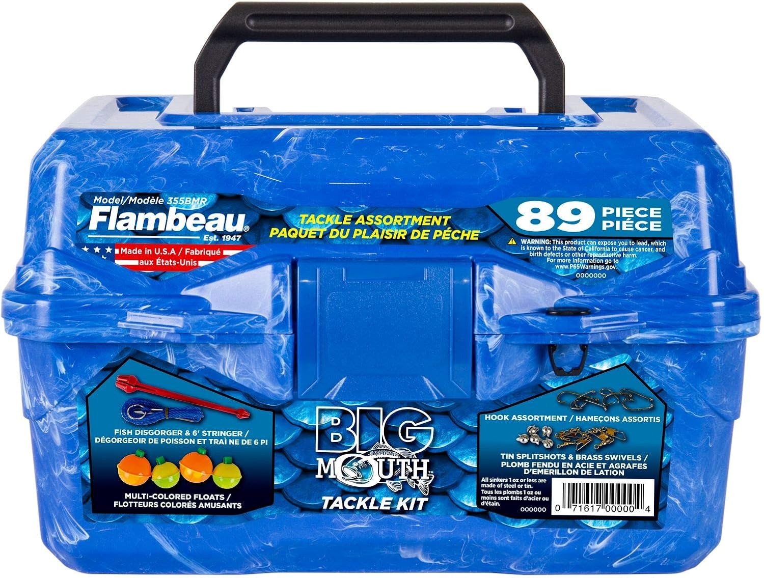 Flambeau Outdoors 355BMR Big Mouth Tackle Box - Blue Swirl - 89-Piece Kit, One Size : Sports & Outdoors