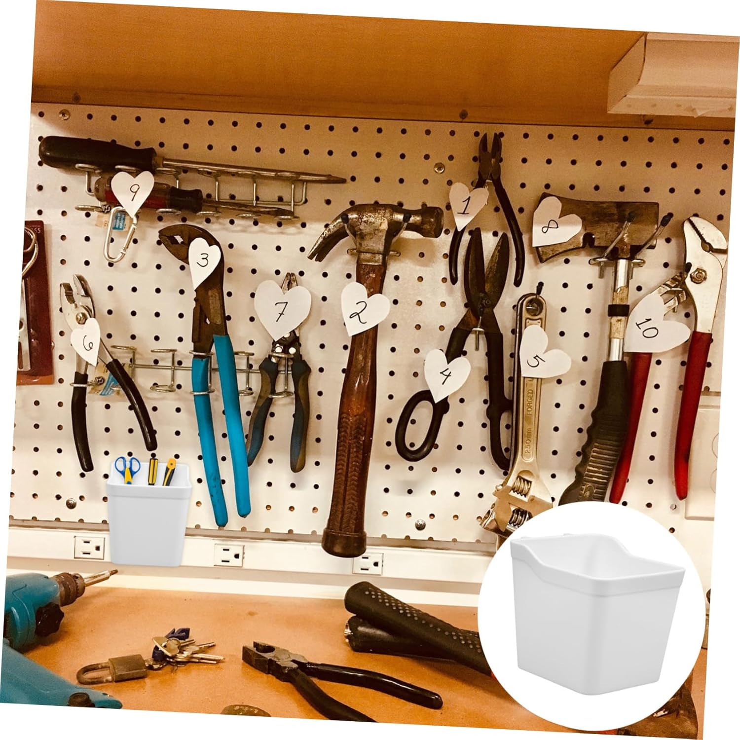 PRETYZOOM 4sets Pegboard Tool Organizer Bins Storage Cups with Hooks for Garage Craft Kitchen Home Office and Reliable Accessories for Efficient Organization 6pcs*4