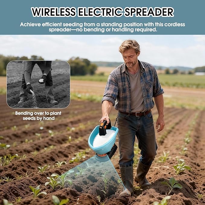 Dispensador Eléctrico de Semillas 3L, 7.2V Inalámbrico para Jardín miniatura 7