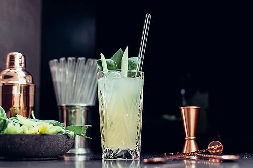 Miniatura 6 de HALM - Pajitas de vidrio reutilizables de 6 x 9 pulgadas + cepillo de limpieza sin plástico, fabricadas en Alemania, aptas para lavavajillas,