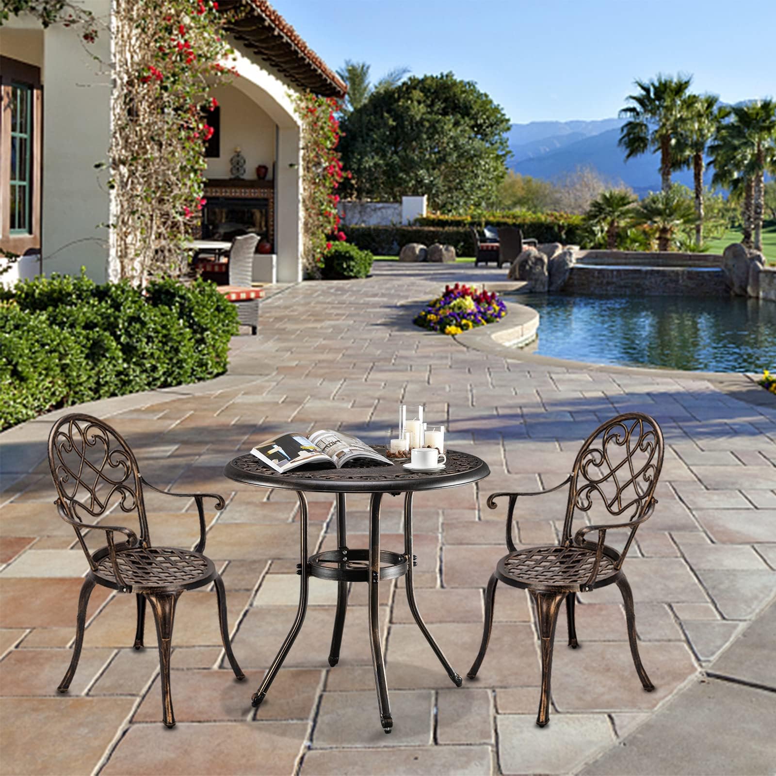 HOT Bar Height Aluminum Bar Table Outdoor Cast Aluminum Bar