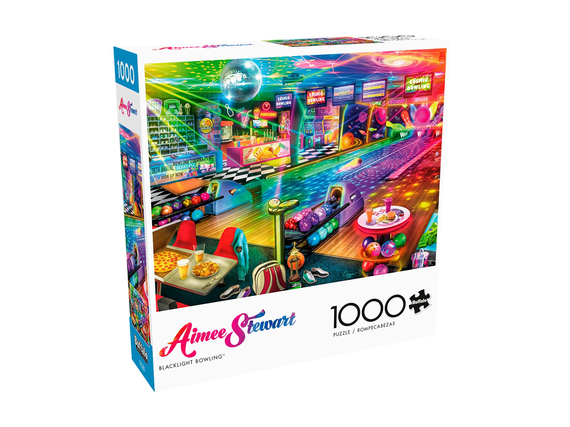 Buffalo Games 12722 Schwarzlicht Bowling Heart Puzzle, Mehrere Farben, 1000