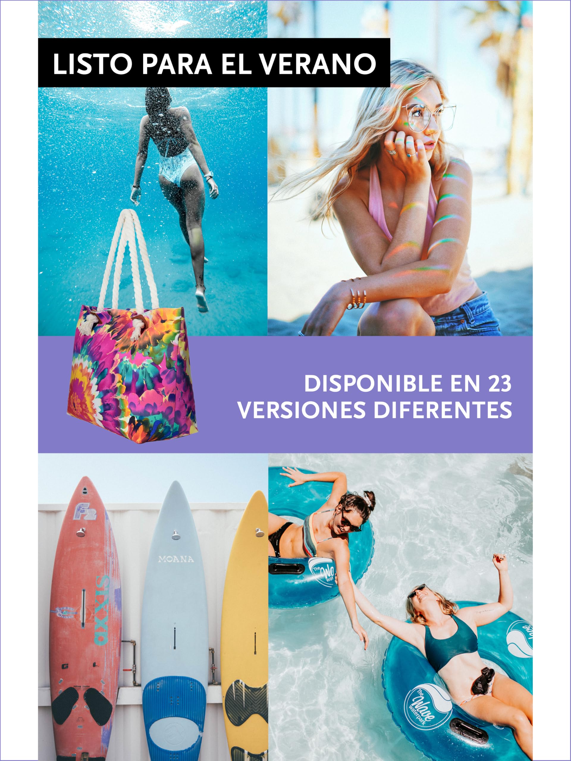 DonDon Bolsa de playa grande con cremallera 58 x 38 x 18 cm diseño marítimo shopper bolsa de hombro estilo de yate (yacht style)