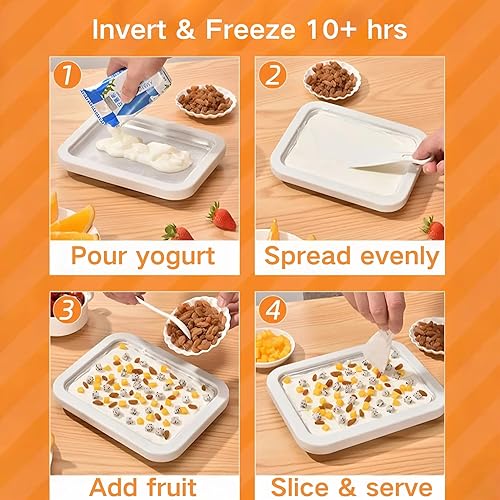 Miniatura 5 de Máquina para hacer helados enrollados, sartén para puntos dulces, plato frío instantáneo, ideal para hacer helado enrollado, suave para servir