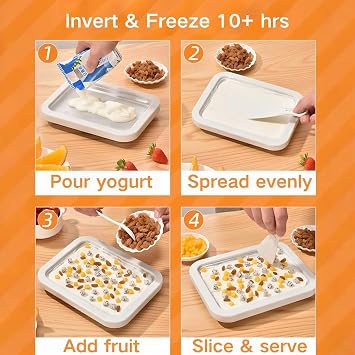 Ice Cream Roll Maker Rolled Ice Cream Machine, Sweet Spot Pan, Instant Cold Plate, Ideal for Making Rolled Ice Cream Soft Serve Slushies Frozen Yogurt Sorbet and Gelato (Milk White)