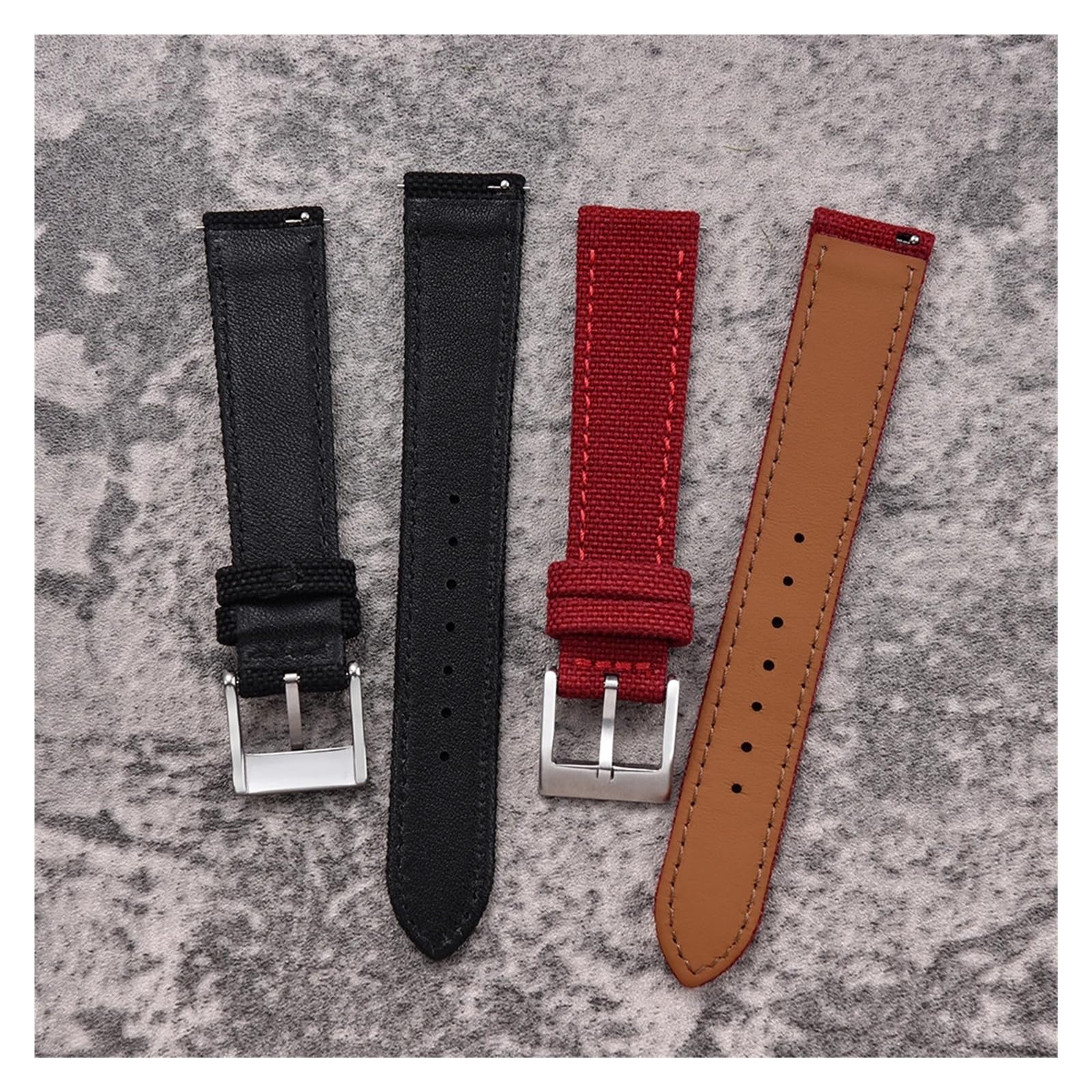 Bracelet De Montre En Cuir Et Nylon 18 Mm, 20 Mm, 22 Mm, En Toile, À Dégagement Rapide