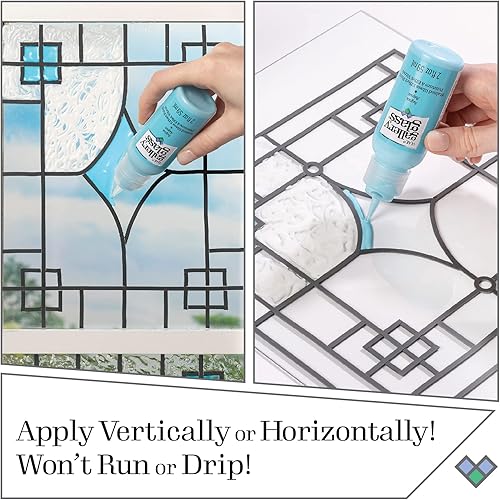 Miniatura 10 de Gallery Glass PROMOGGSTR22 - Kit de iniciación de pintura de vidrieras, juego de 10 piezas que incluye 6 colores, 1 botella de plomo líquido, 2