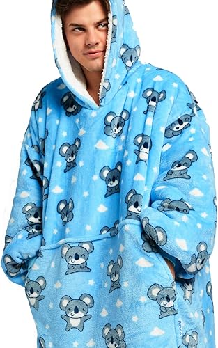 Miniatura 2 de The Oodie - Sudadera extragrande con capucha para niños o adultos, muchos patrones y colores, mezcla entre sudadera y manta