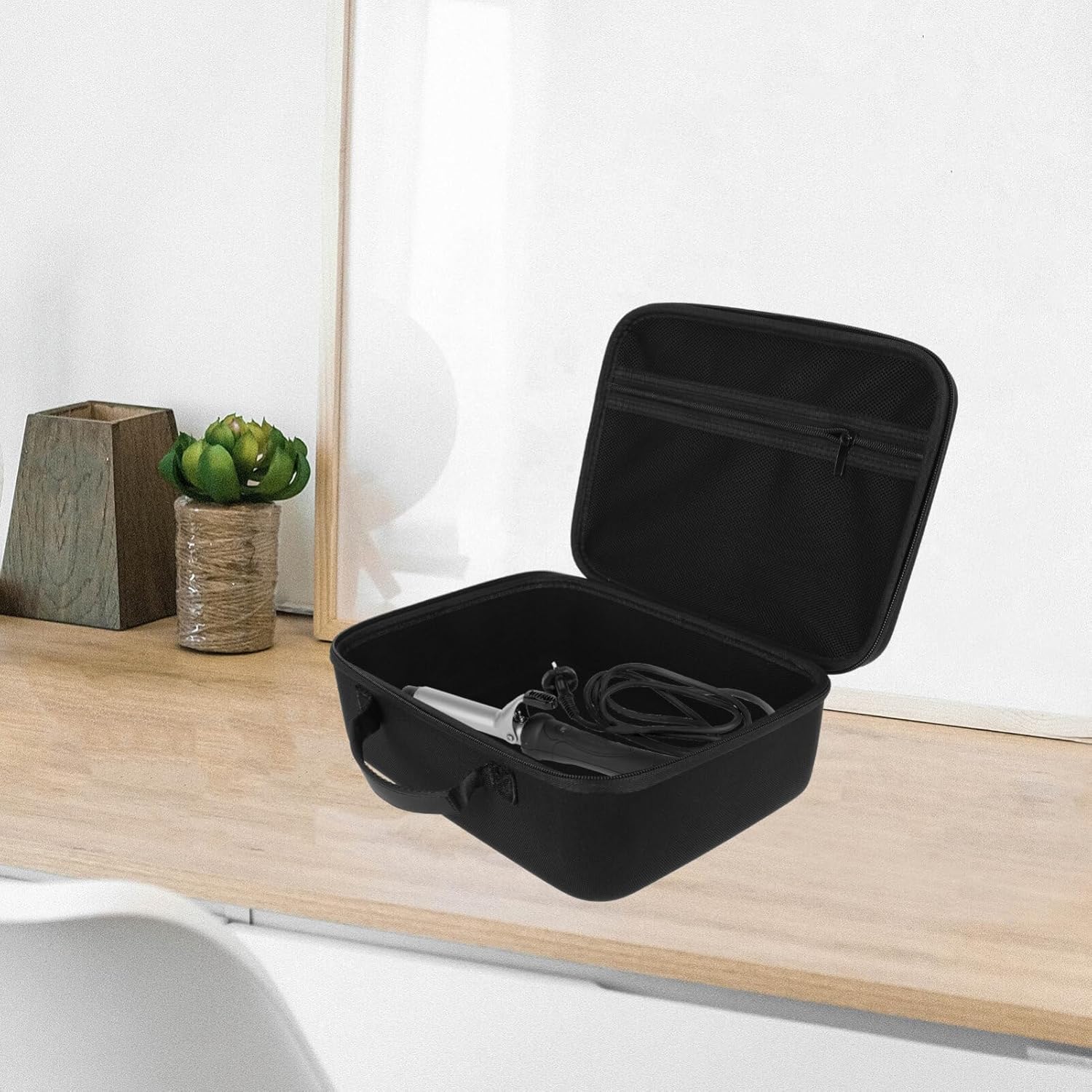 FRCOLOR Hair Dryer Storage Bag Portable Organizer Carrying Case with Handle Compact 4.5X8.2X4.5 Inches Lightweight Travel and Home Use - Image 5